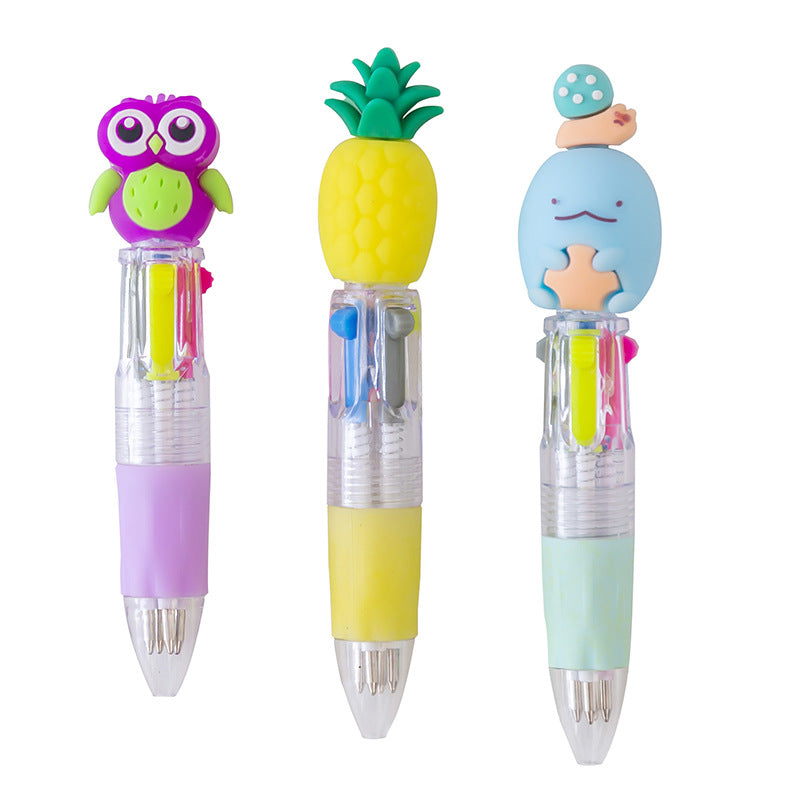 Wholesale Plastic Cartoon Cute Four-color Mini Ballpoint Pen